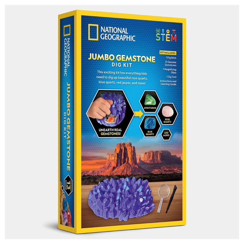 National Geographic Udgravningssæt Jumbo 13 ædelstene