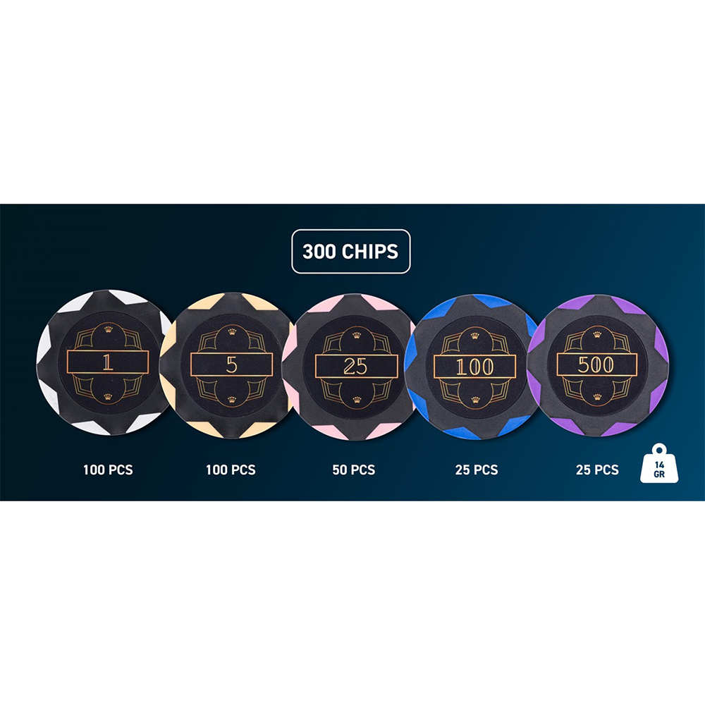 Pokerset Black Aluminium 300