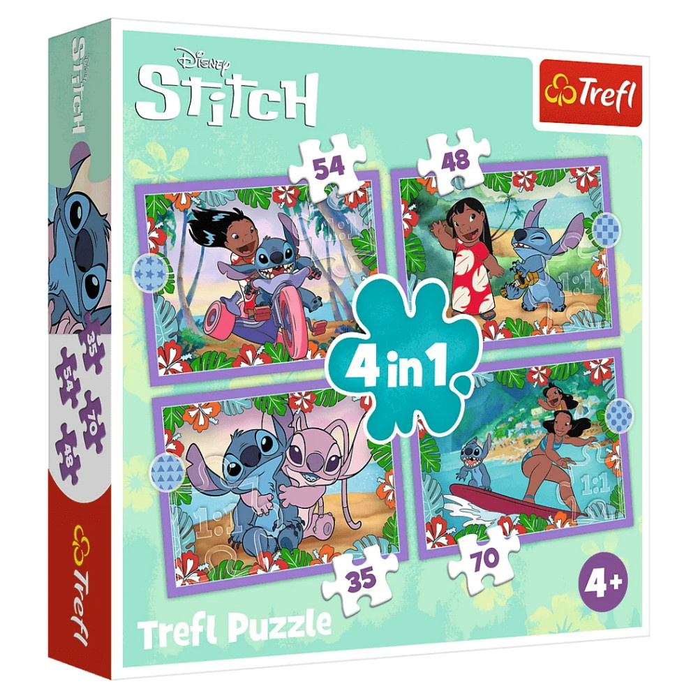 Trefl 4 in 1 Disney Stitch 35, 48, 54, 70 Brikker