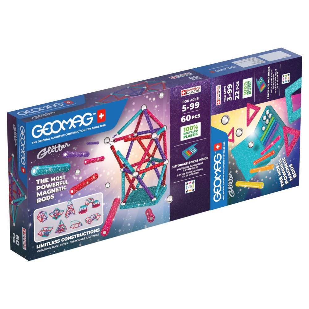 Geomag Glitter Bundle 60+22 Brikker