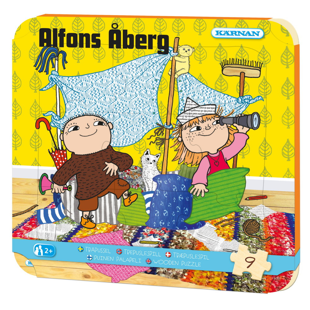 Kärnan ramme-puslespil - Alfons Åberg 9 Brikker