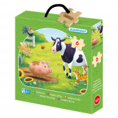 Kärnan Ask puslespil i træ - På gården 6 brikker Kärnan Ask puslespil i træ - På gården 6 brikker