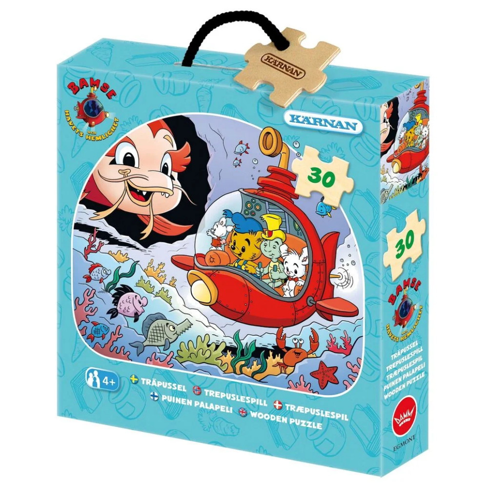 Kärnan Ask Puslespil I Træ -  Bamse og havets hemmelighed 30 Brikker
