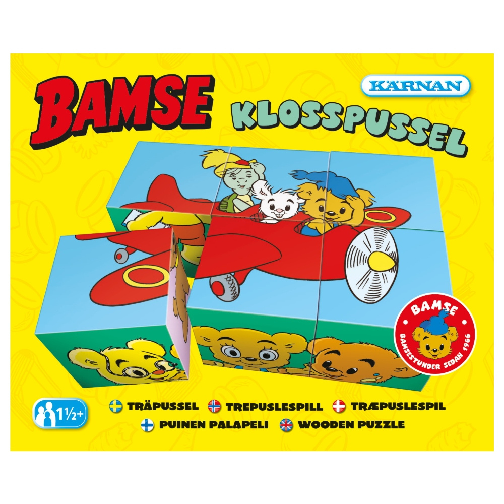 Bamse Klodspuslespil Træ 6 brikker