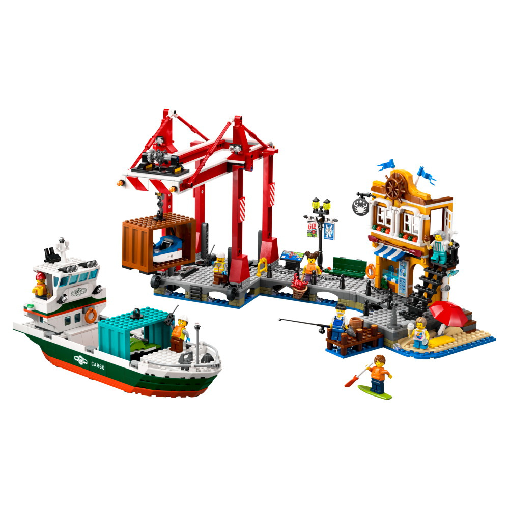 LEGO City - Havnefront med fragtskib