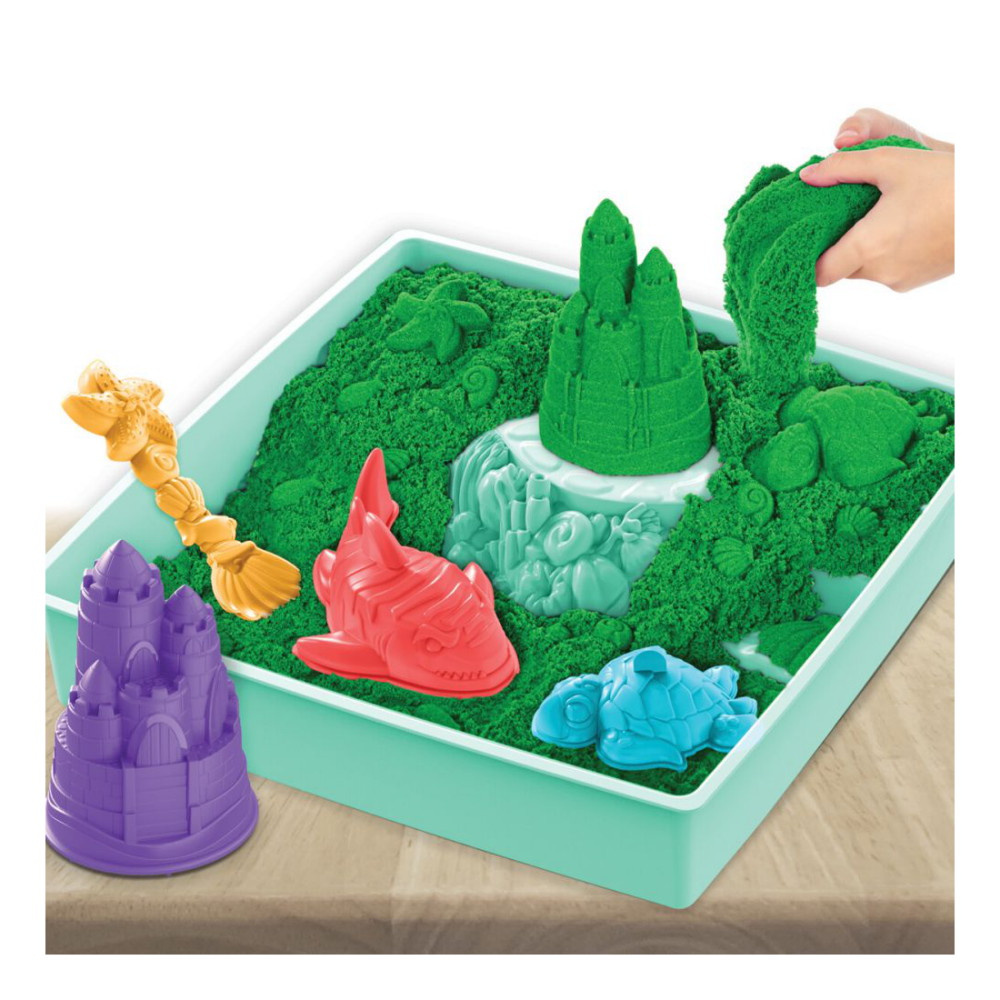 Kinetic Sand Sandbox Sæt - Grøn