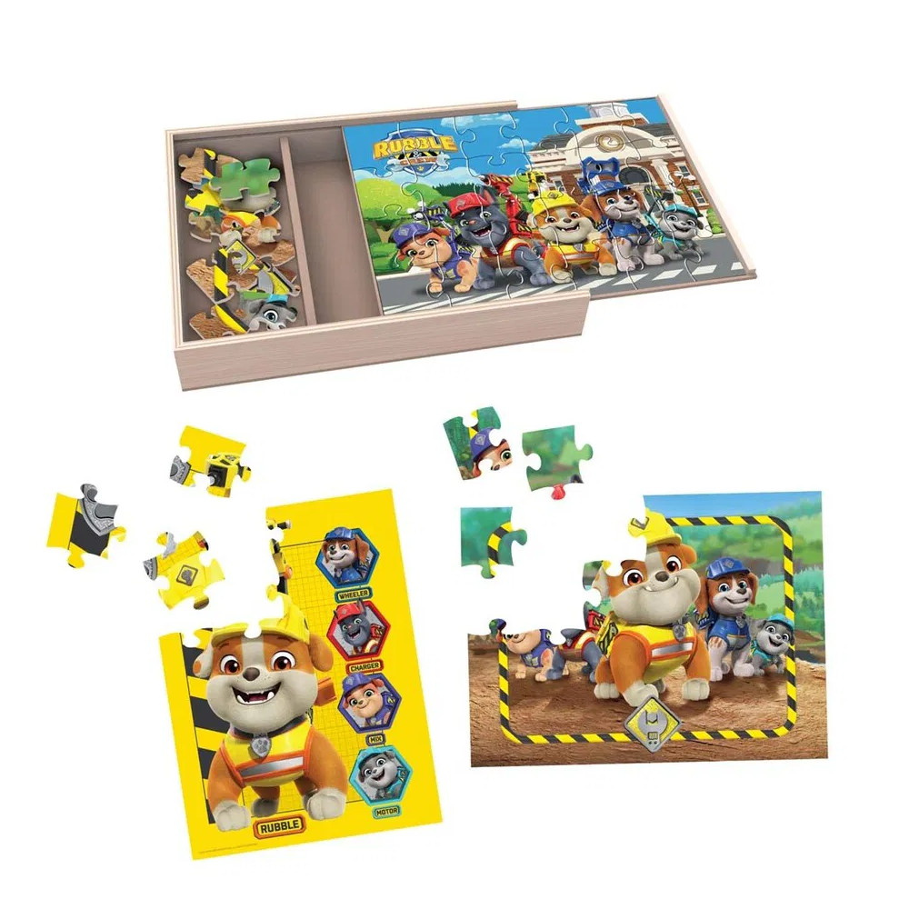 Træpuslespil - Rubble & Crew 3-i-1 24 Brikker