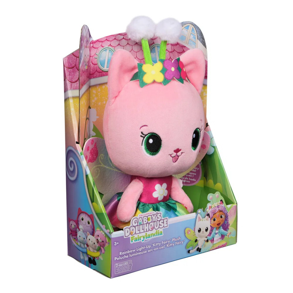 Gabby's Dollhouse Regnbue-lysende “Kitty Fairy”-bamsetøj