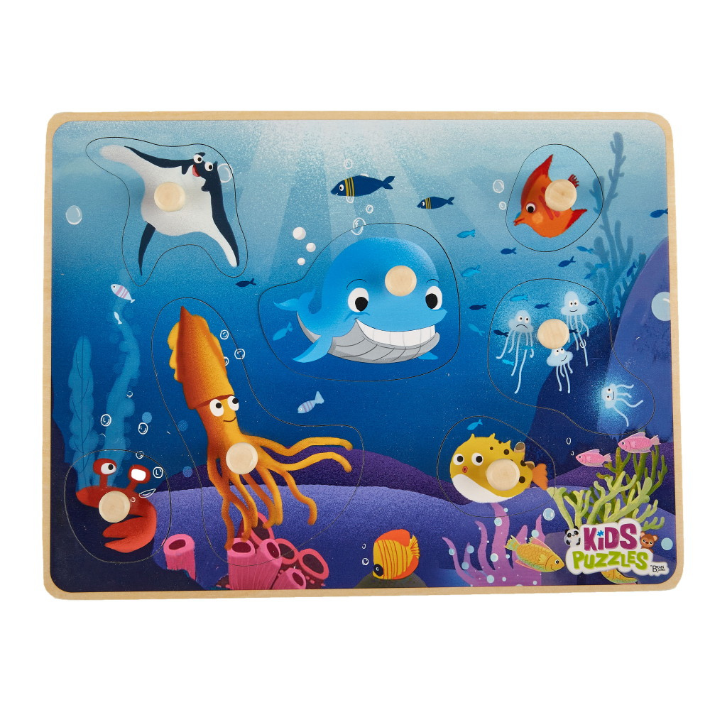 Knappuslespil: Fisk - 7 Brikker