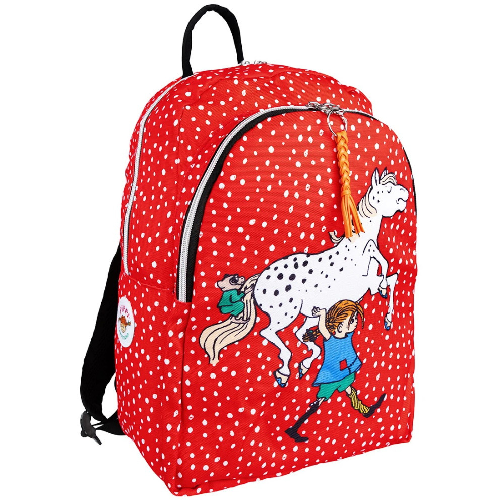 Pippi Langstrømpe Hæklet Rygsæk Kraftig Rød