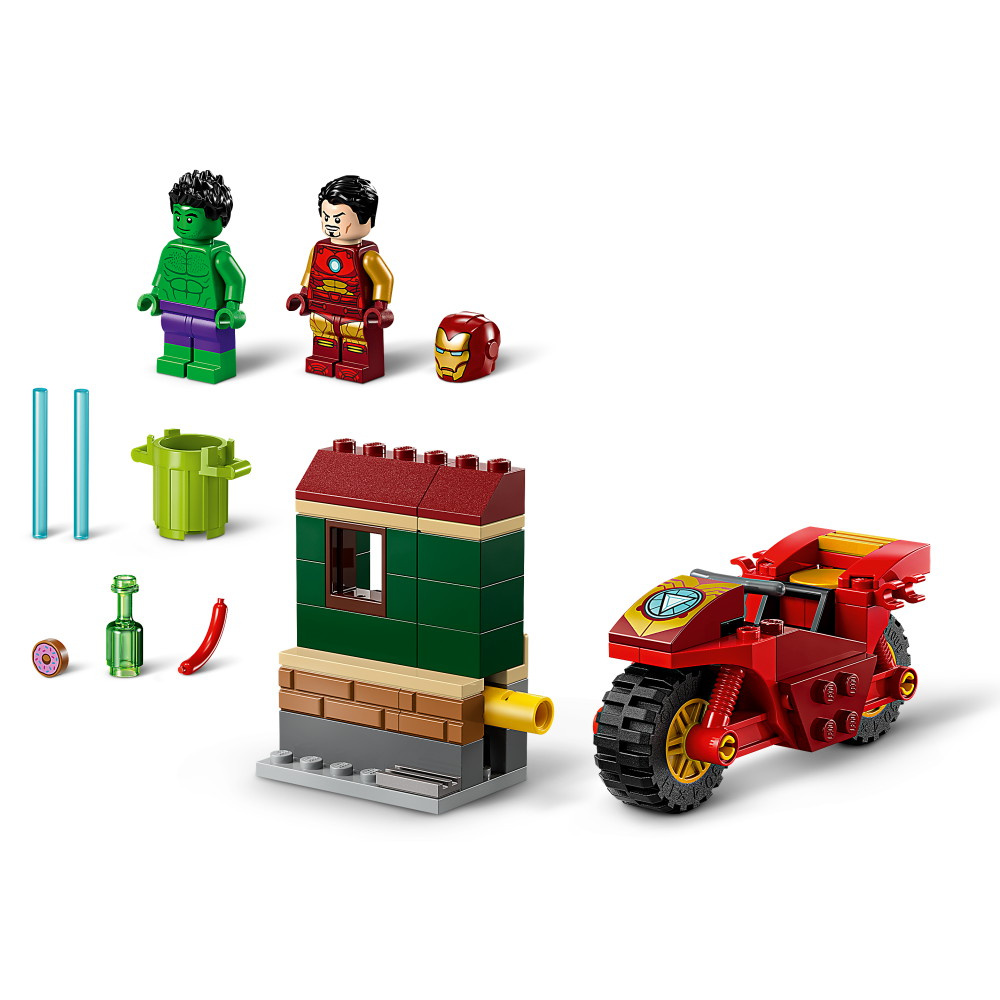 LEGO Marvel - Iron Man med motorcykel og Hulk
