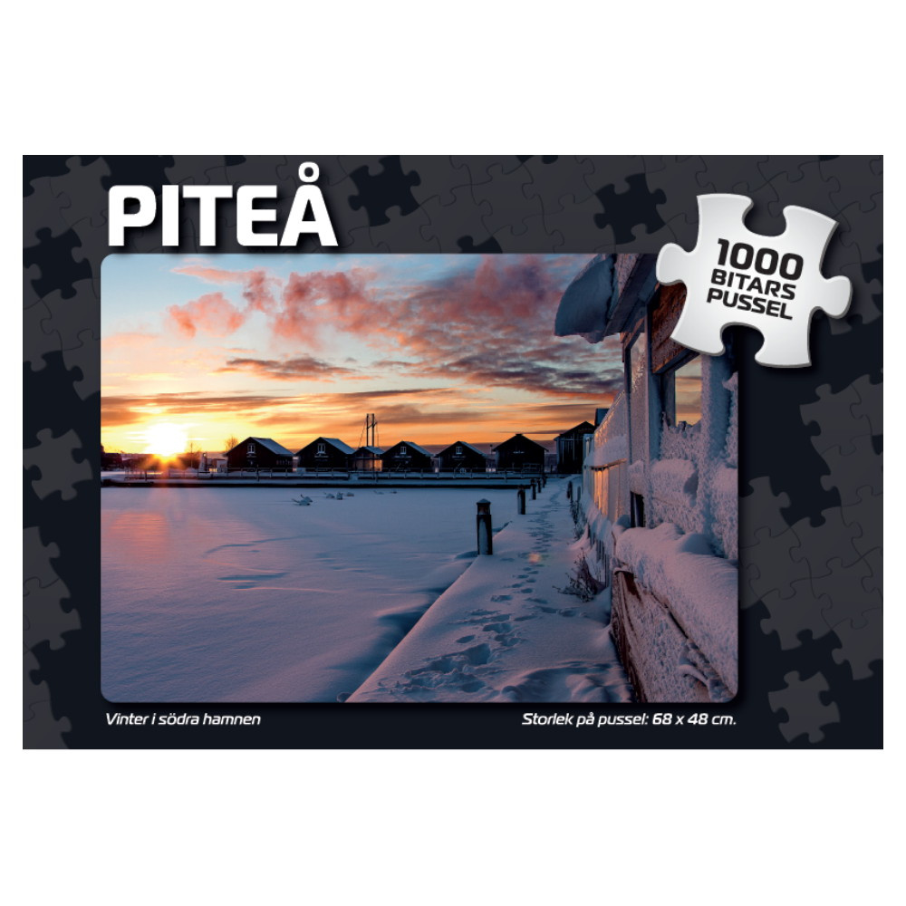 Puslespil: Piteå Vinter i södra hamnen 1000 Brikker