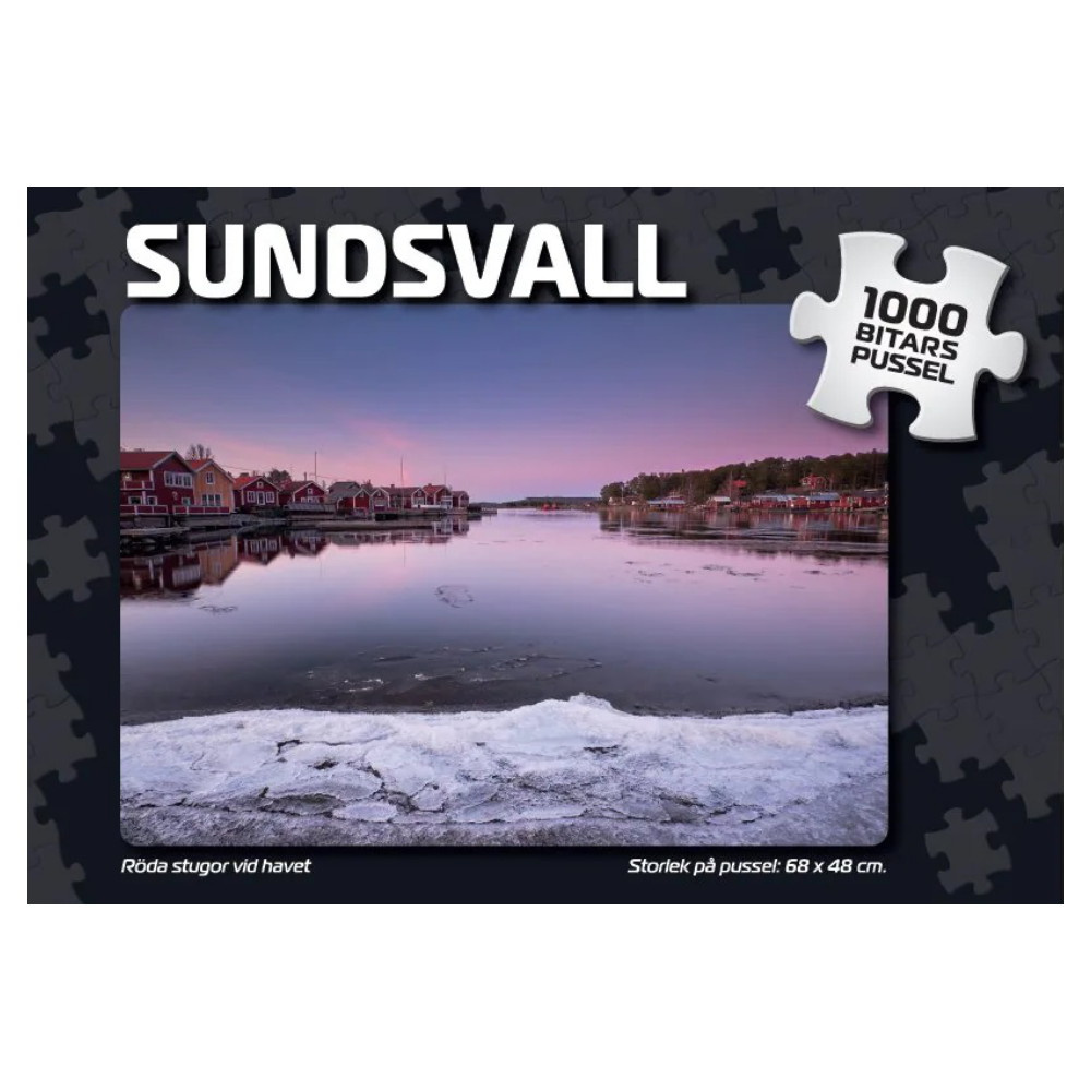 Puslespil: Sundsvall Röda stugor vid havet 1000 Brikker