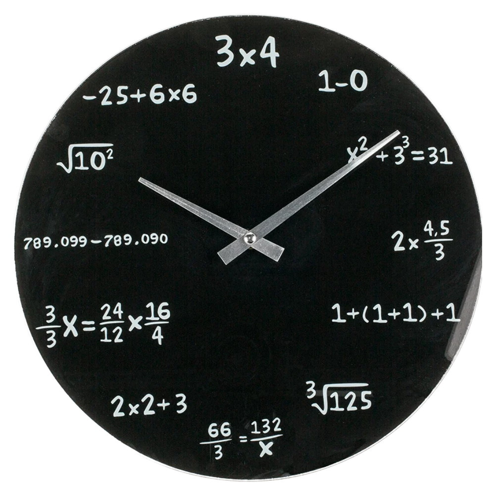 Vægur – Matematik, i sort glas