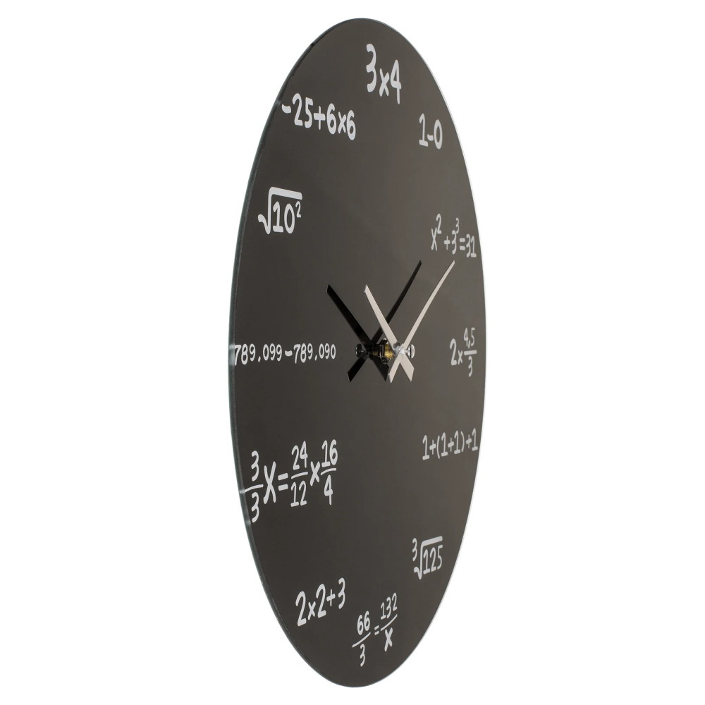 Vægur – Matematik, i sort glas