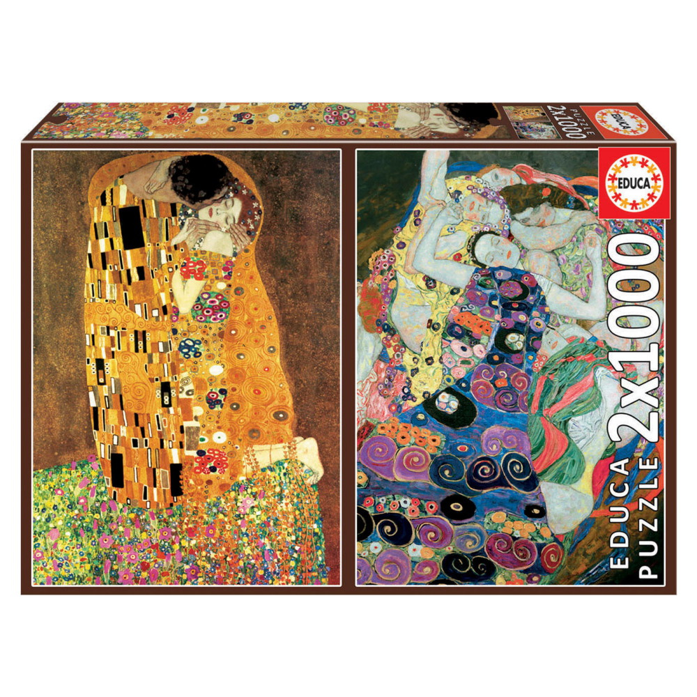 Educa Gustav Klimt - The Kiss + The Maiden 2x1000 Brikker