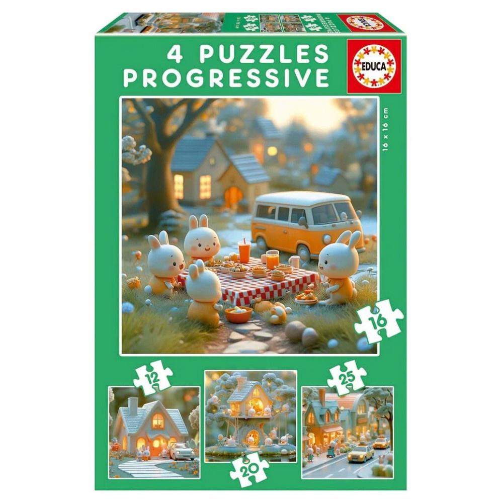 Educa Progressive: Bunny City 12-25 Brikker