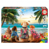 Educa: Dogs on the Beach 1000 Brikker Educa: Dogs on the Beach 1000 Brikker