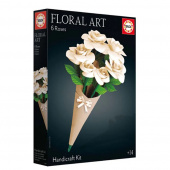 Floral Art 6 White Roses Handicraft Kit Floral Art 6 White Roses Handicraft Kit