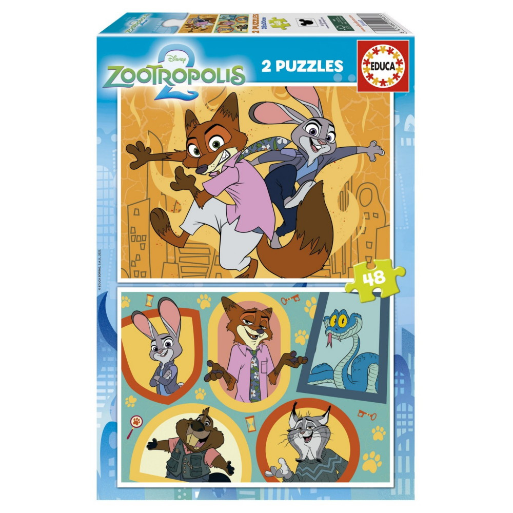 Educa: Disney Zootropolis 2 - 2 x 48 Brikker