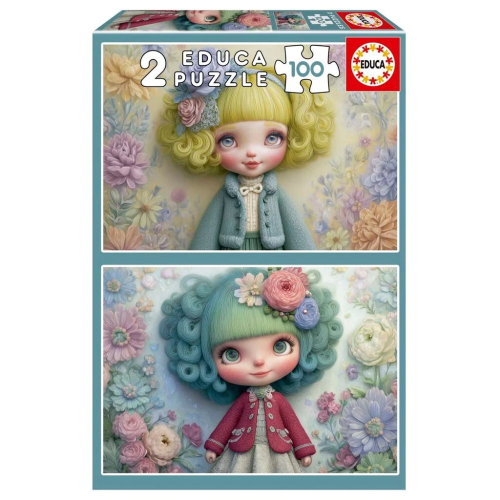 Educa: Flower girls 2 x 100 Brikker