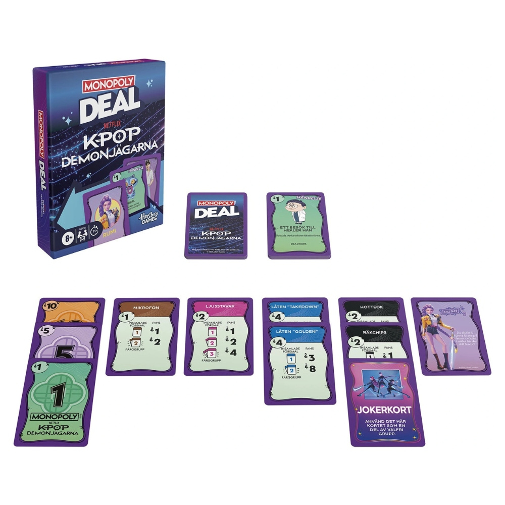 Monopoly Deal K-pop Demon Hunters (SWE)