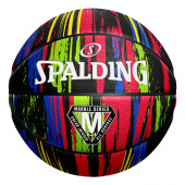 Spalding Marble Series Black Rainbow Rubber Basketball sz 5