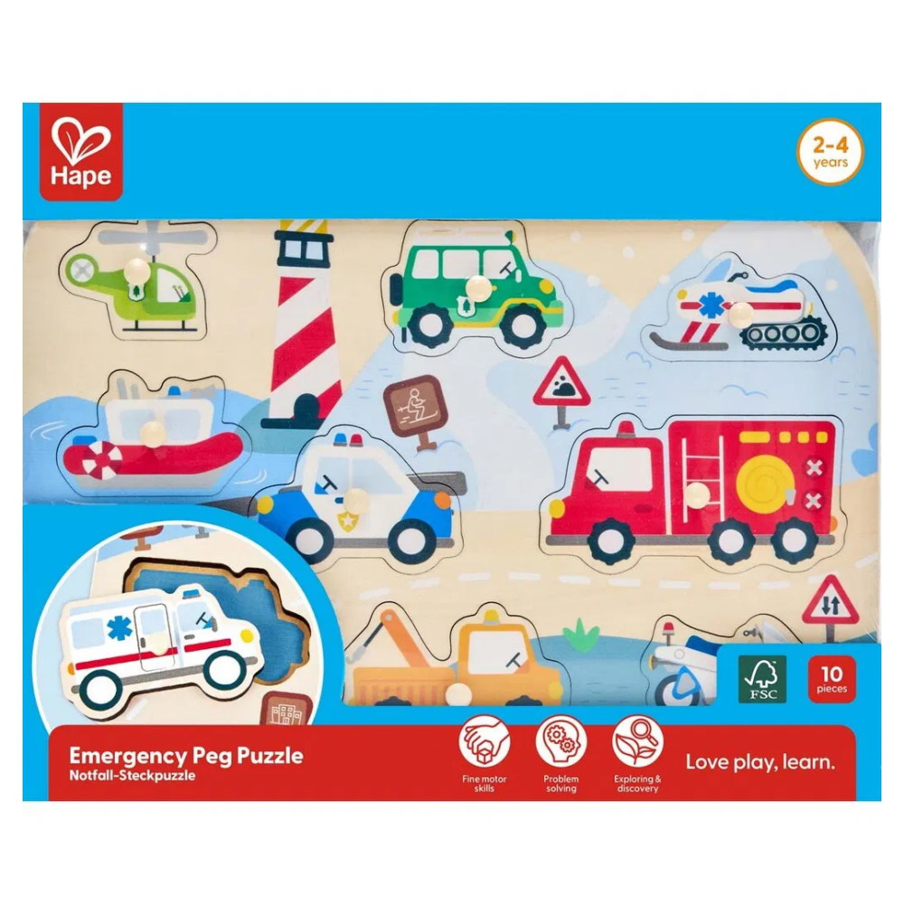 Knoppuslespil - Udrykningskøretøjer 10 Brikker