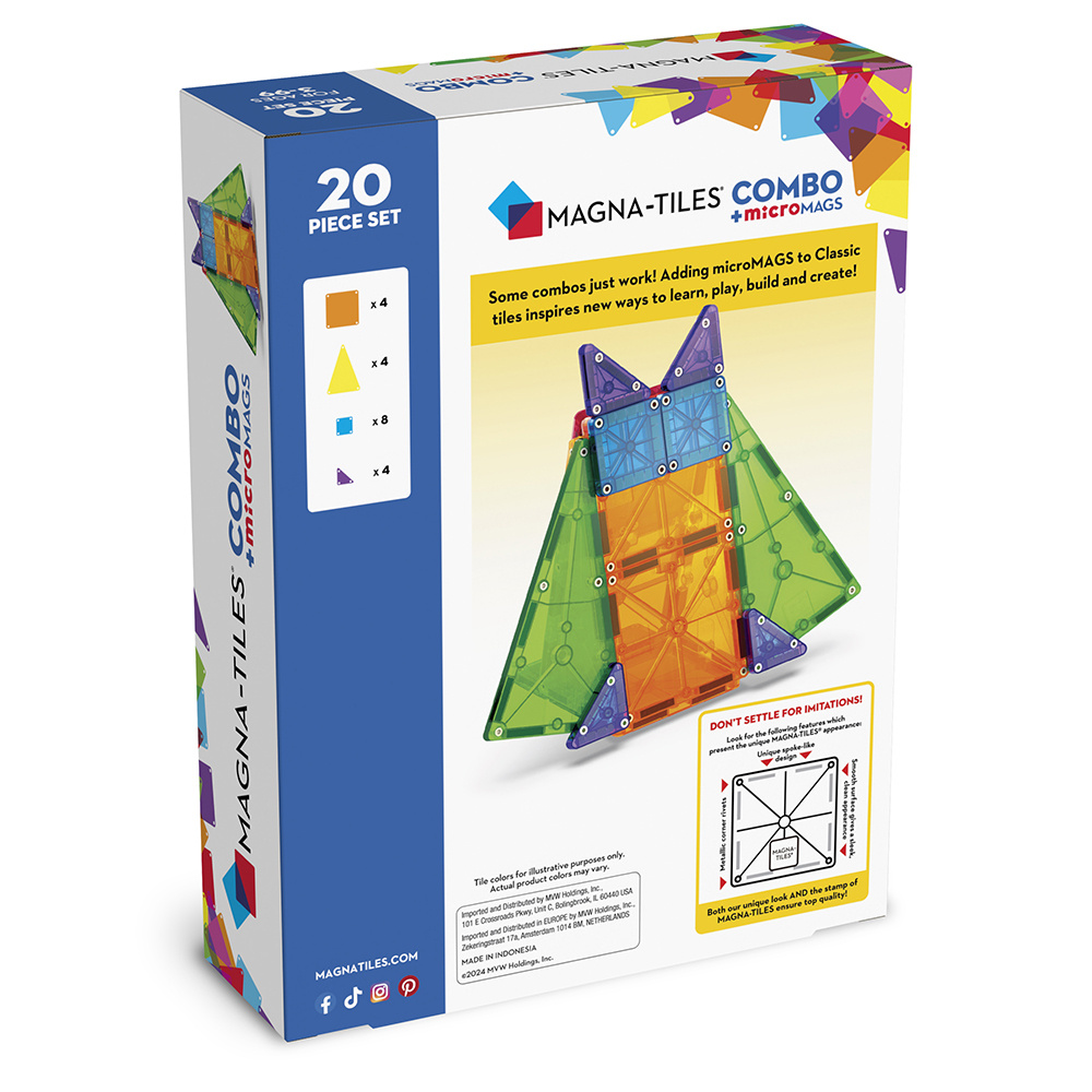 Magna-Tiles - Combo + MicroMags - 20 Delar