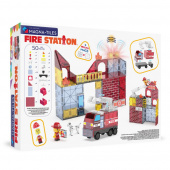 Magna-Tiles Brandstation med lys og lyd 50 dele Magna-Tiles Brandstation med lys og lyd 50 dele
