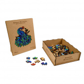 Artefakt Wooden Puzzle - Peacock 132 Brikker Artefakt Wooden Puzzle - Peacock 132 Brikker