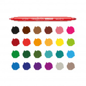 Carioca Birello Fiberpenne med dobbelt spids 24 stk Carioca Birello Fiberpenne med dobbelt spids 24 stk