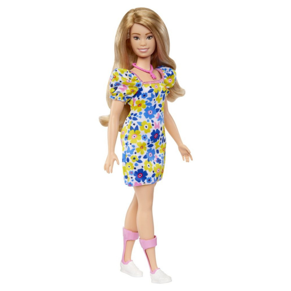 Barbie Fashionista Yellow Blue Floral Dress