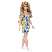 Barbie Fashionista Yellow Blue Floral Dress Barbie Fashionista Yellow Blue Floral Dress