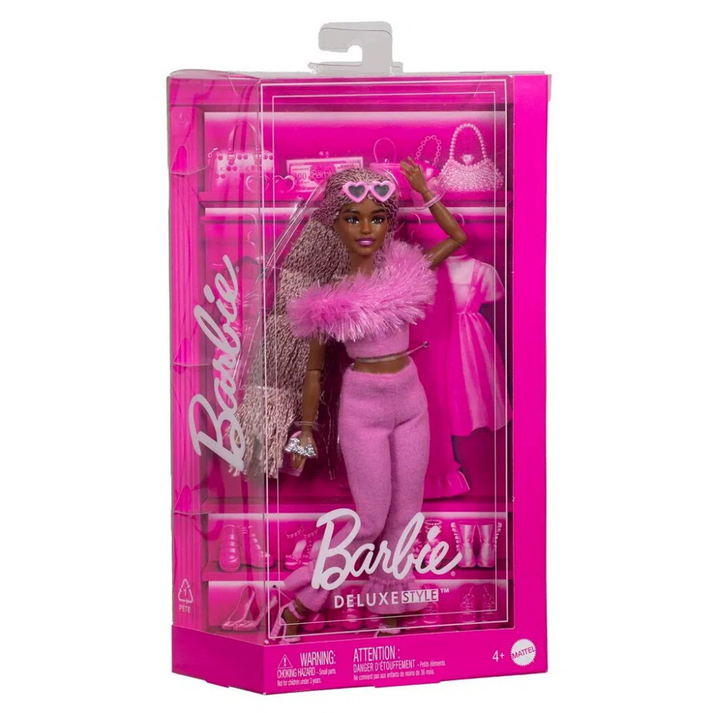 Barbie Deluxe Style - Pink og brunt flettet hår