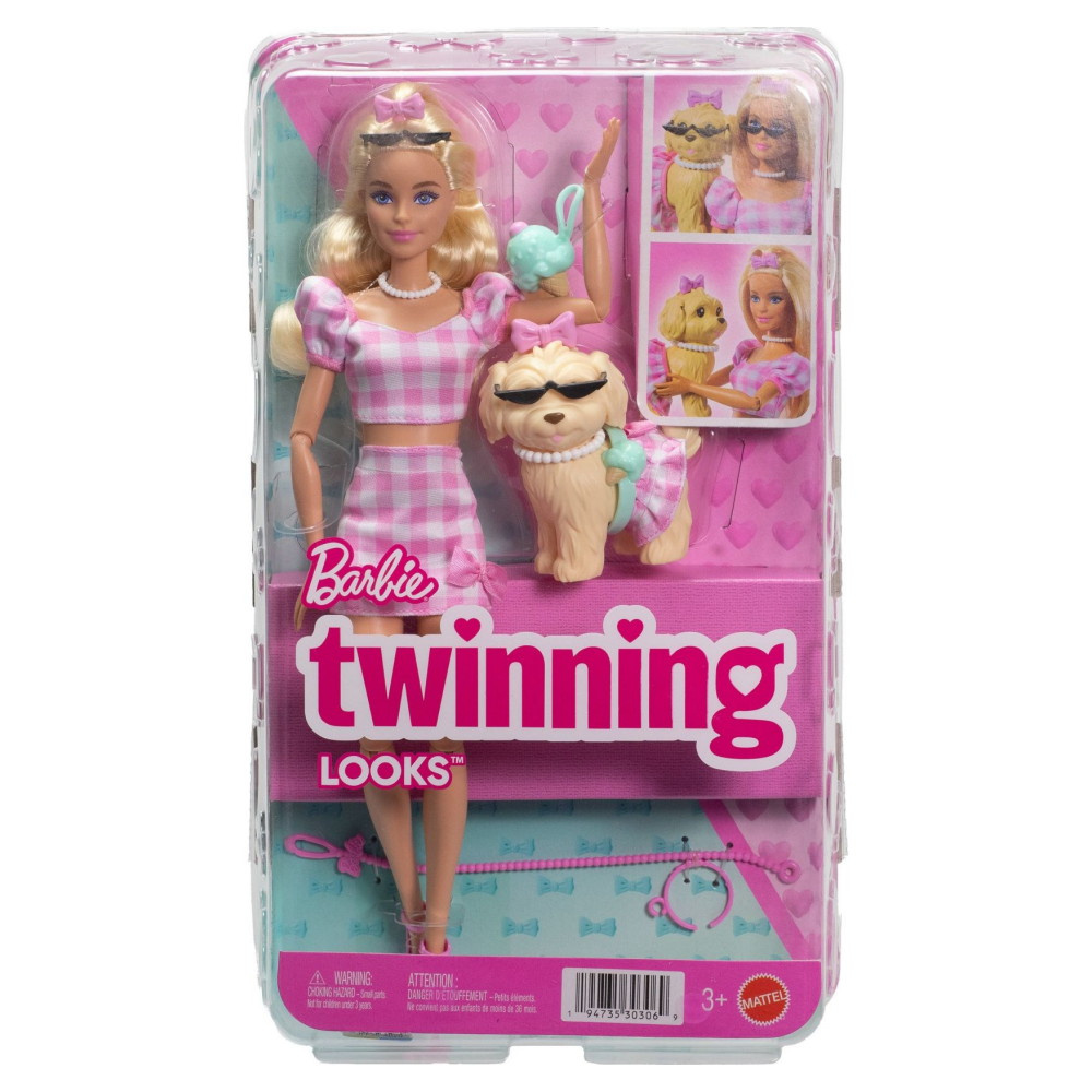 Barbie Twinning Looks - Hund og matchende lyserødt tøj