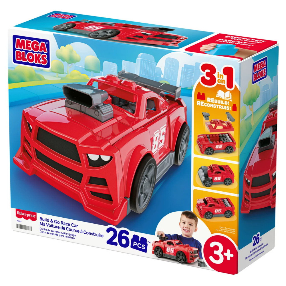 MEGA Bloks Build & Go Race Car 26 Dele