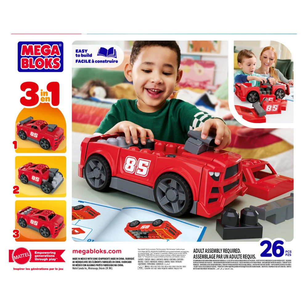 MEGA Bloks Build & Go Race Car 26 Dele