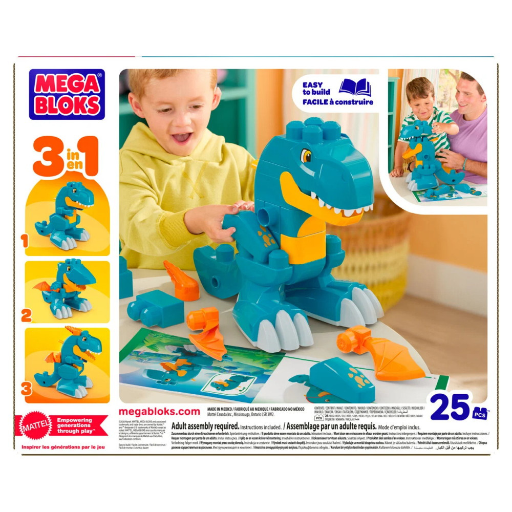 MEGA Bloks Build & Chomp Dinosaur 25 Dele