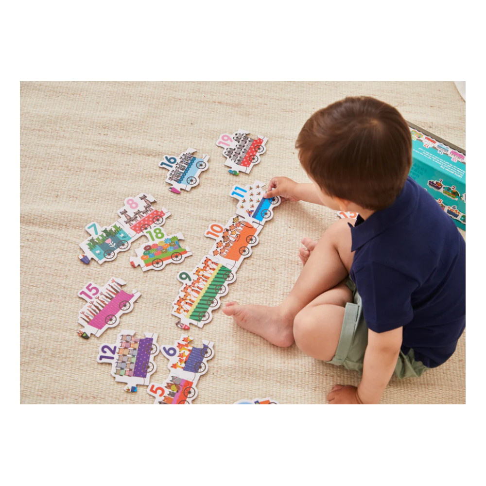 Puslespil: Nummertog Med Dyr 20 Brikker