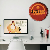 Fallout Sunset Sarsaparilla Bottle Cap Tin Sign Fallout Sunset Sarsaparilla Bottle Cap Tin Sign
