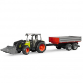 Bruder Claas Nectis 267 F with frontloader and tipping trailer