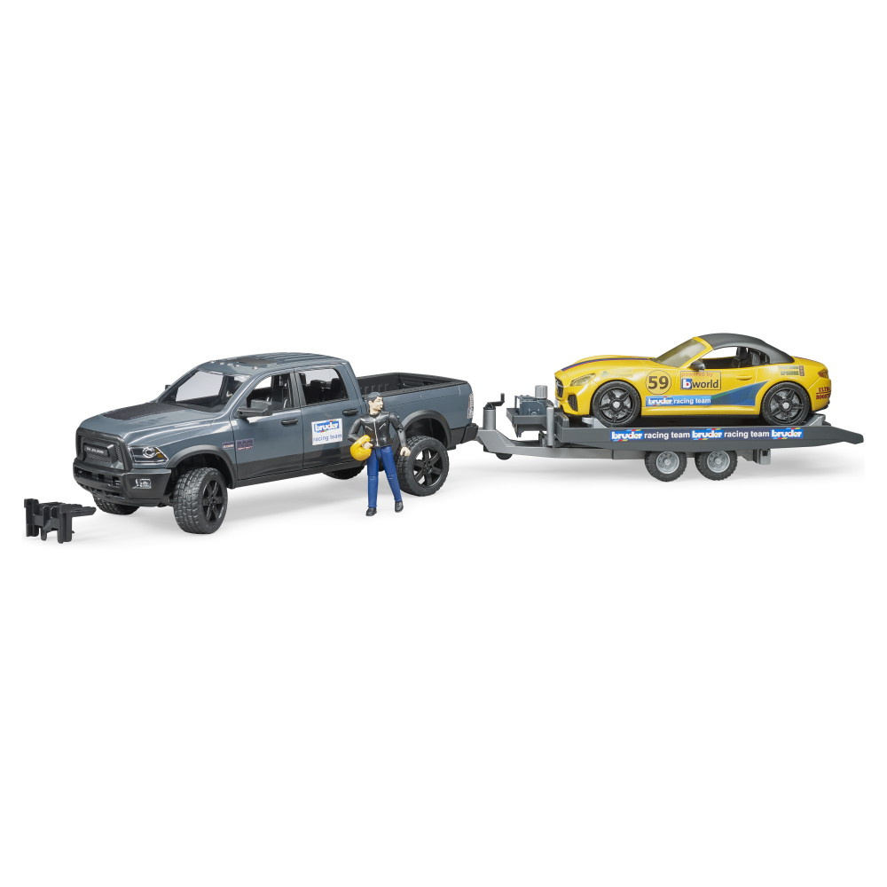 Bruder RAM 2500 Power Wagon + Bruder Roadster Racing Team