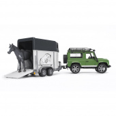 Land Rover Defender Station Wagon with horse trailer + 1 horse