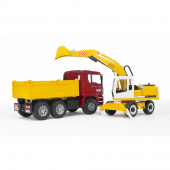 Bruder MAN TGA Lastbil + Liebherr Gravemaskine Bruder MAN TGA Lastbil + Liebherr Gravemaskine