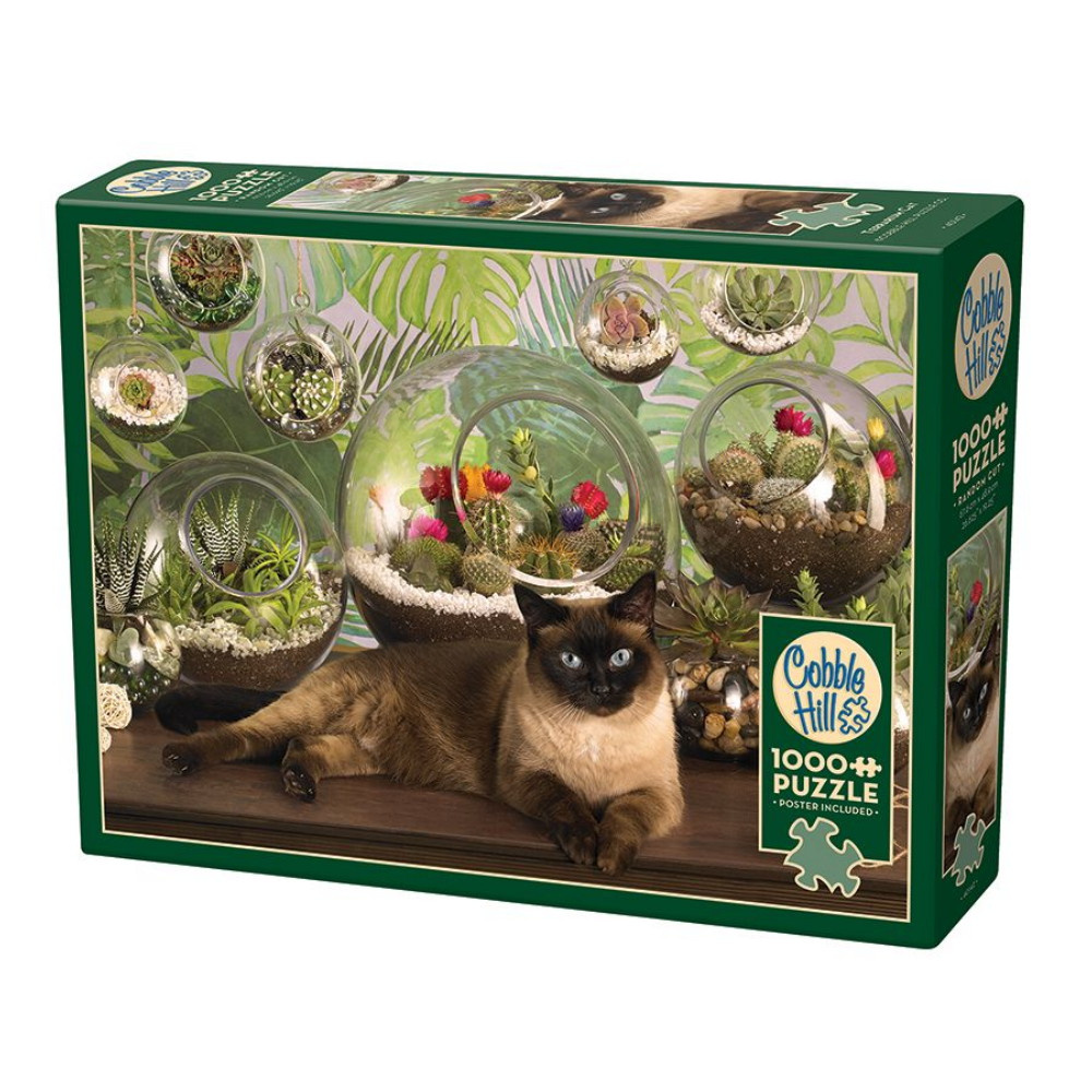 Cobble Hill Puslespil - Terrarium Cat 1000 brikker