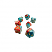 Dice Set 7 Mini Gemini Red-Teal/Gold Luminary Dice Set 7 Mini Gemini Red-Teal/Gold Luminary