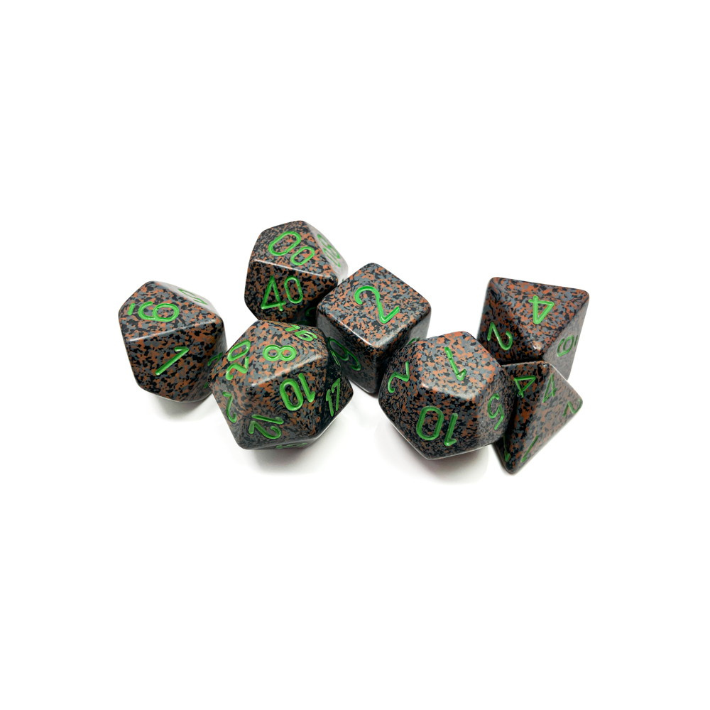 Dice Set 7 Speckled Earth