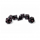 Dice Set 7 Opaque Black/Pink Dice Set 7 Opaque Black/Pink
