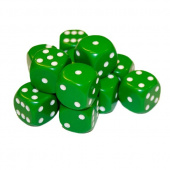 Dice Set D6 Opaque Green/White 16 mm